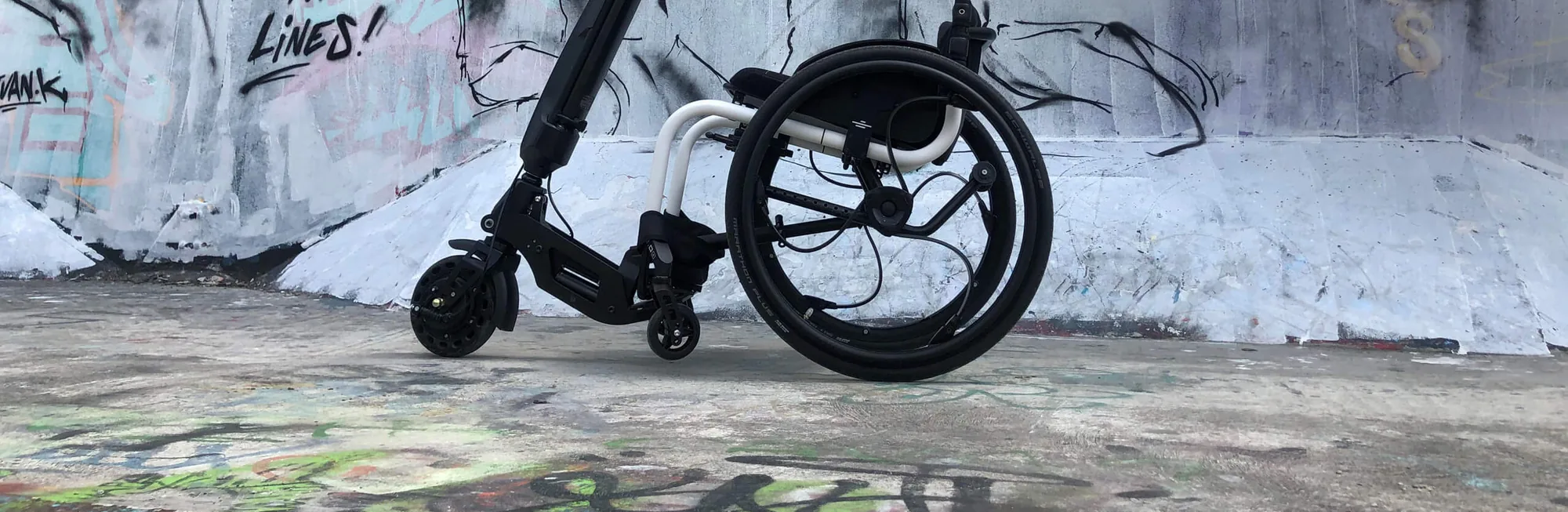 SPARX One active wheelchair with the Blumil Go electric drive